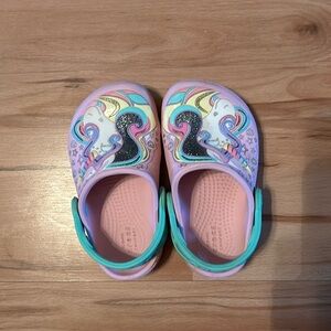 Unicorn gently used crocs